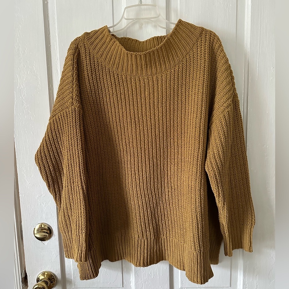 Aerie Gold Mock Turtleneck Sweater